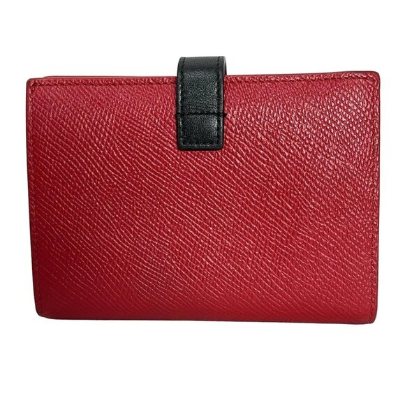 CELINE Medium strap wallet - Red Black Leather Bifold Wallet 196-071325 - Picture 2 of 5